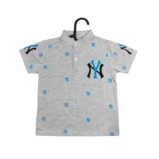 Grey Yankees Polo Shirt for Kids - Officially Licensed
