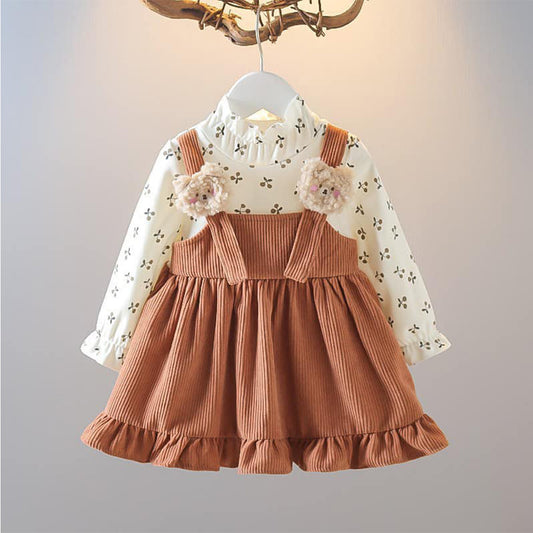 Adorable Baby Girl Dress - Chic Ruffled Design with Floral Embroidery - Perfect for Spring!