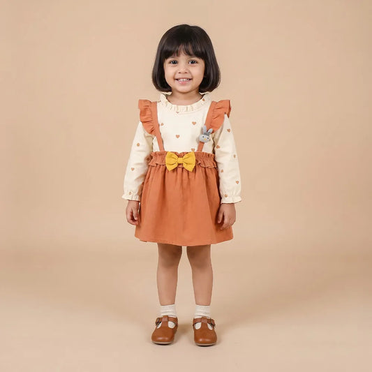 Brown Ruffled Romper Dress - Girls Baby Fashion, Infant Clothing, Toddler Outfit