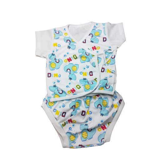 Adorable Blue Nursery Romper with Donut Design - Baby Boy Onesie