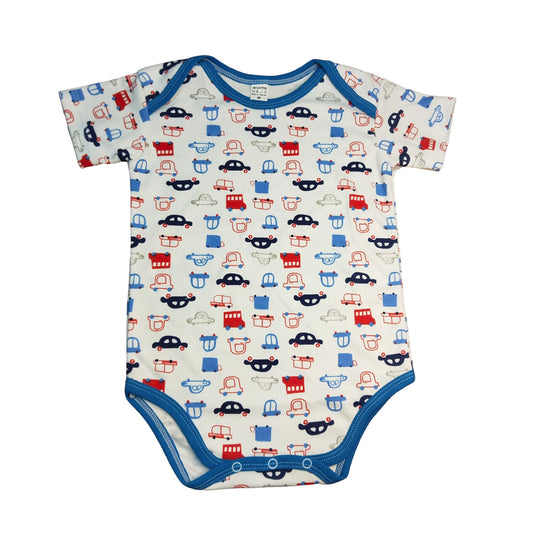 Baby Onesie with Fire Truck Pattern