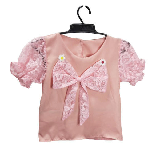 Pink Lace Baby Dress with Bow
