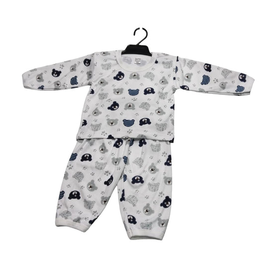Baby Onesie with Unicorns, Grey and Blue Pajama Set, Soft Cotton Material