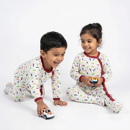 Baby One Piece Onesie - Carrots & Fish Print