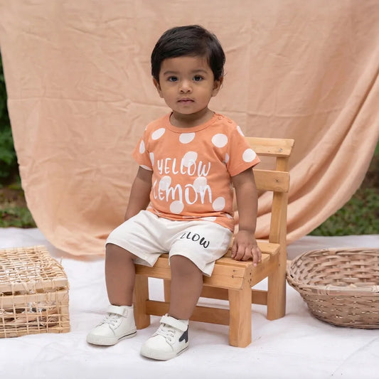 T-Shirt with Roar Shark Cartoon Design, Kids Short Sleeve Tee