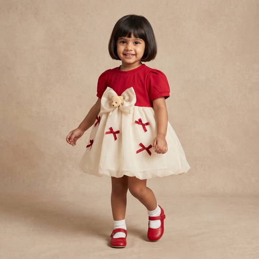 Cute Red Cross Dress | Baby Girl's Special Occasion