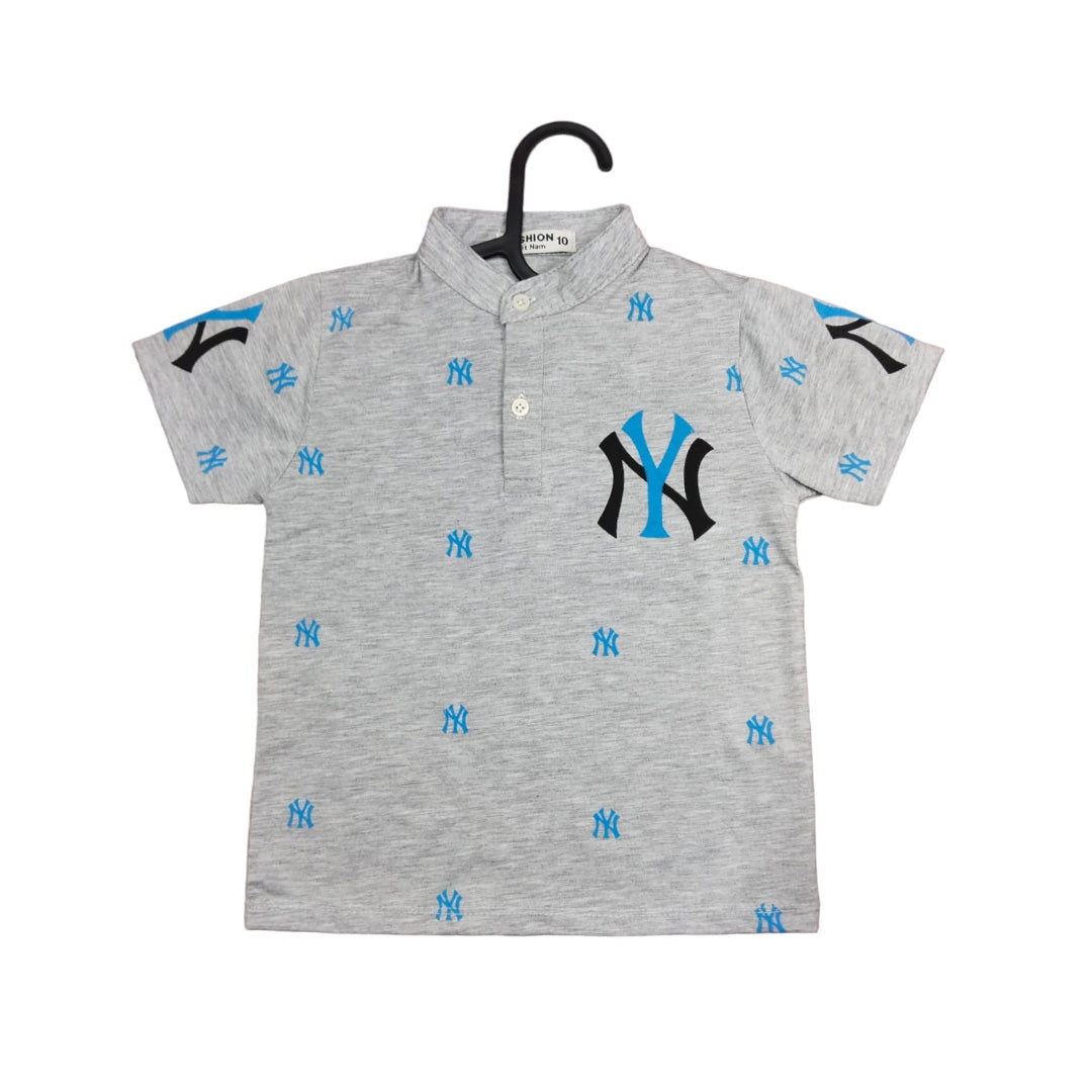 Grey Yankees Polo Shirt for Kids - Officially Licensed