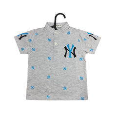 Grey Yankees Polo Shirt for Kids - Officially Licensed