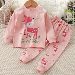 Adorable Pink Kids Pajamas Set with Deer and Cute Saying | Children's Soft Play Suit with Sweet Deer
