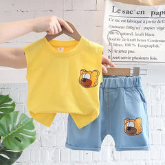 Kids' Sweatshirt & Shorts Set with Paw Print