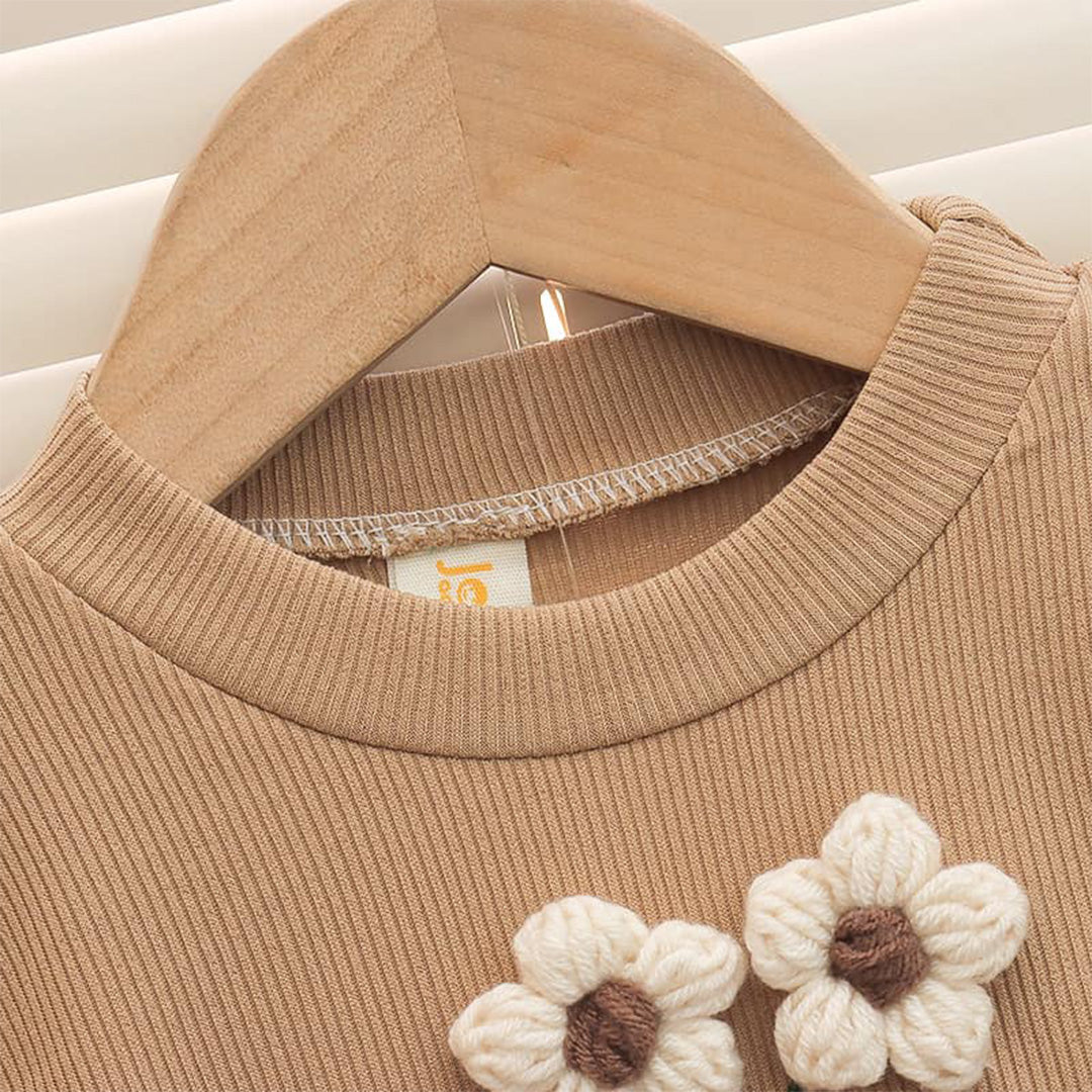 Chic Brown Fancy Toddler Skirt Dress