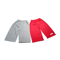 Crew Elastic Waist Shorts Set - Red & Gray