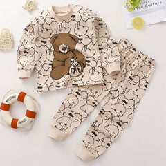 Children's Sleepwear Set with Fun Animal Pattern - Soft and Cozy - Unisex, Kids Pajamas Set.