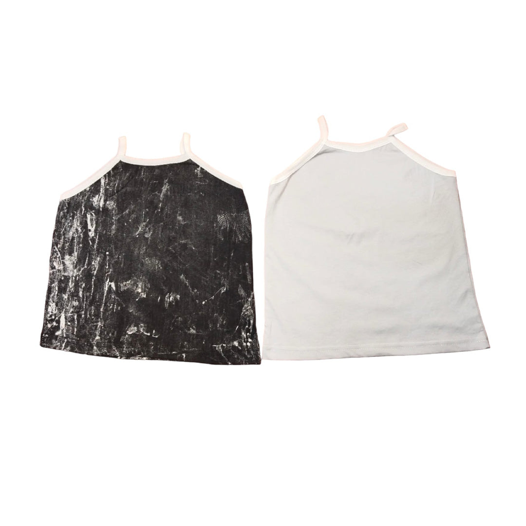 Trendy Black and White Cropped Tank Top