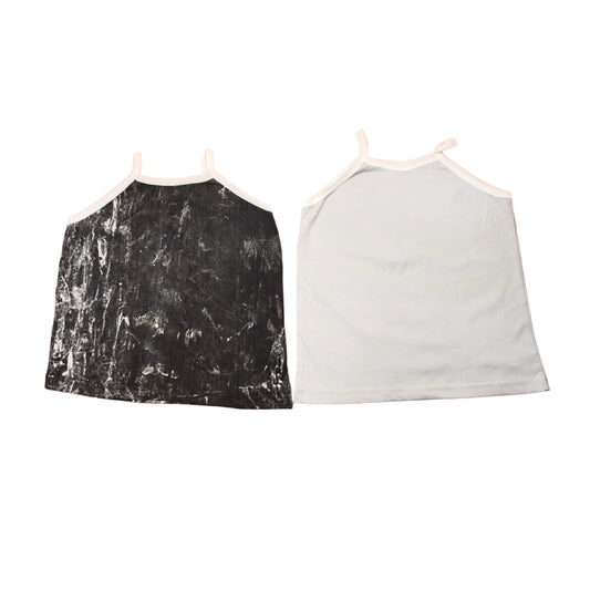 Trendy Black and White Cropped Tank Top