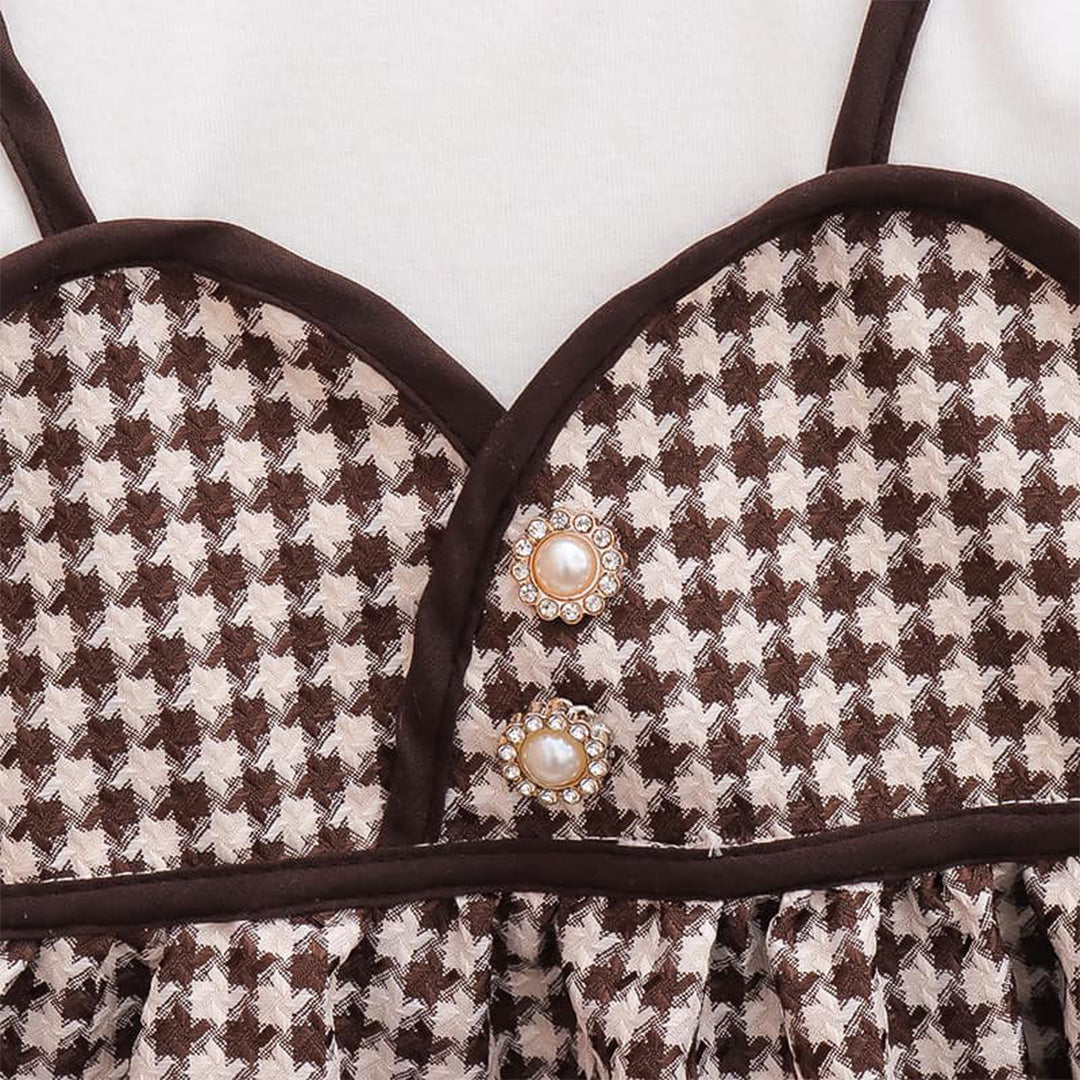 Trendy Toddler Dress with Ruffles and Checkered Pattern