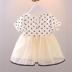 Adorable Black Bow Dress with Ruffle Hem - Baby Girls' Fashionable Outfit