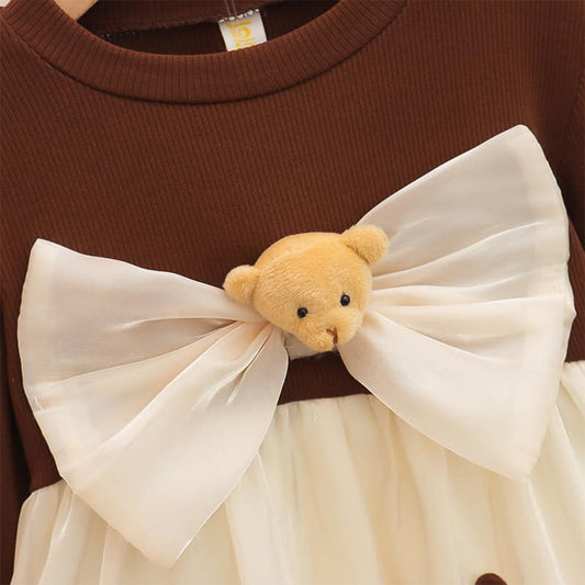 Brown Bow Dress - Adorable Toddler Girls' Formal Wear