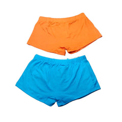 Vintage Eagle Boxer Shorts Set - Fun Patterned Men's Briefs, Blue and Orange (2 piece)