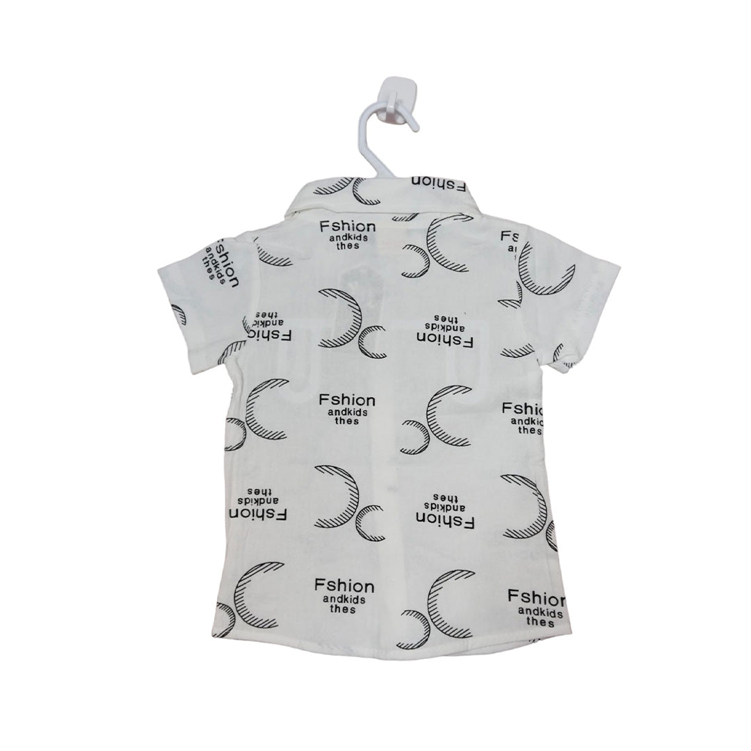 Short Sleeve Baby Vest with Cute Monkey Graphic and Denim Shorts Set