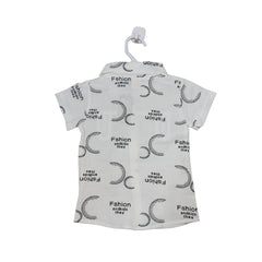 Short Sleeve Baby Vest with Cute Monkey Graphic and Denim Shorts Set