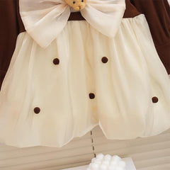 Brown Bow Dress - Adorable Toddler Girls' Formal Wear