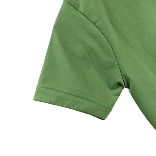 Green Polo Shirt with White Stripe and Number, Breathable Sports Apparel