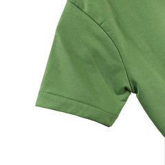 Green Polo Shirt with White Stripe and Number, Breathable Sports Apparel