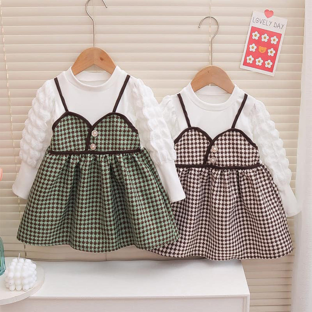 Trendy Toddler Dress with Ruffles and Checkered Pattern
