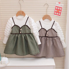 Trendy Toddler Dress with Ruffles and Checkered Pattern