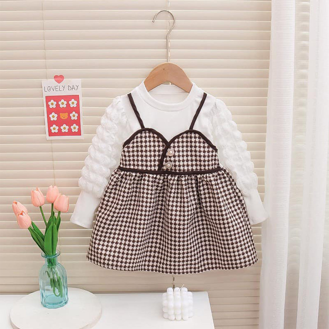 Trendy Toddler Dress with Ruffles and Checkered Pattern