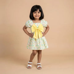 Yellow Floral Bow Dress | Kids Summer Baby Outfit