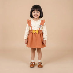 Brown Ruffled Romper Dress - Girls Baby Fashion, Infant Clothing, Toddler Outfit