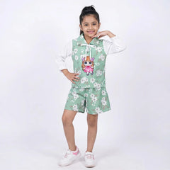 Chic Kids Fashion Coat - Unique Cartoon Pattern Design - Soft Plush Texture - Girls Shiny Outerwear