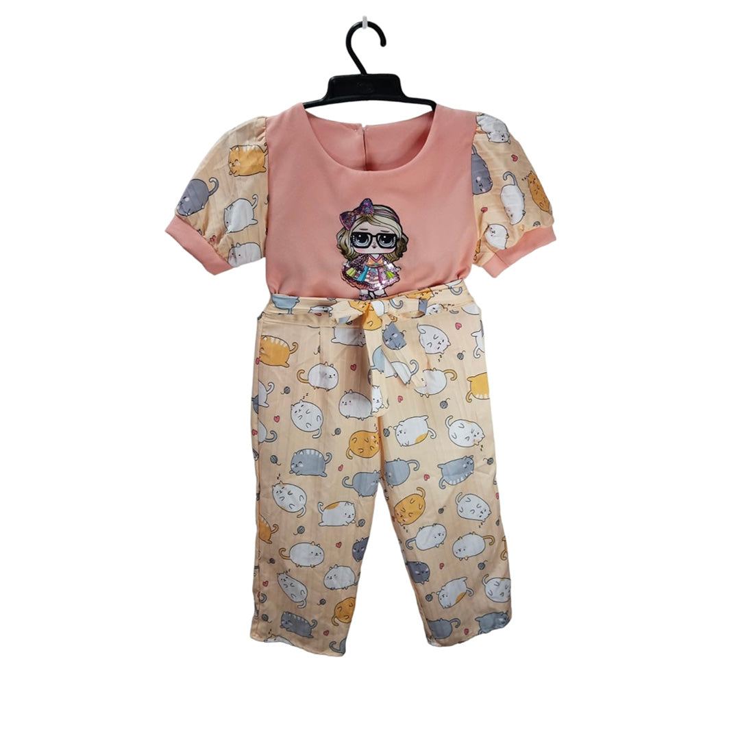 Adorable Baby Onesie with Cat Print