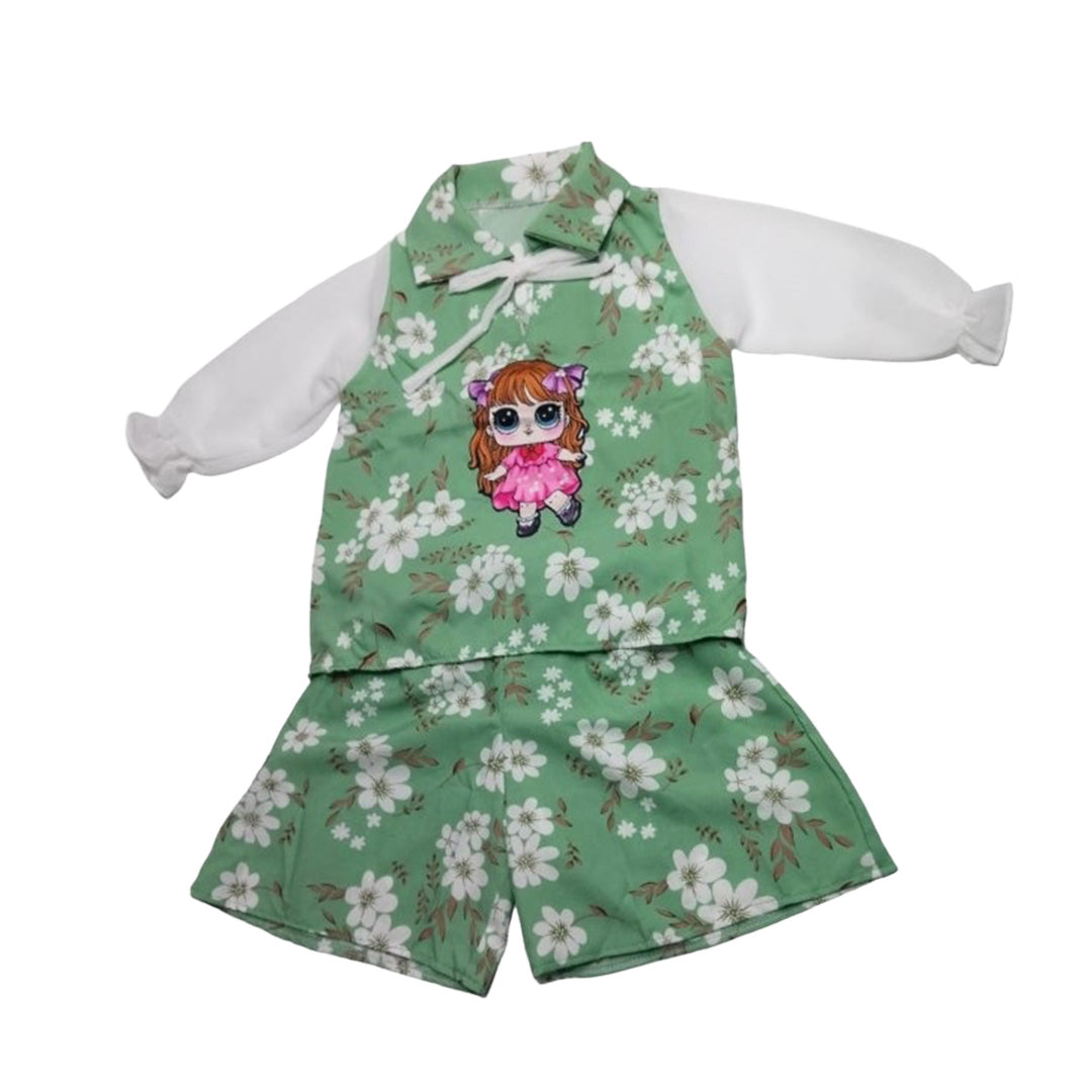 Chic Kids Fashion Coat - Unique Cartoon Pattern Design - Soft Plush Texture - Girls Shiny Outerwear