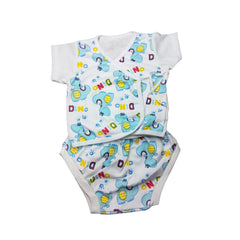 Adorable Blue Nursery Romper with Donut Design - Baby Boy Onesie