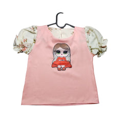 Pink T-Shirt with Cartoon Character, Child's Fashion, Unisex, Kid's Tee, Children's Clothing