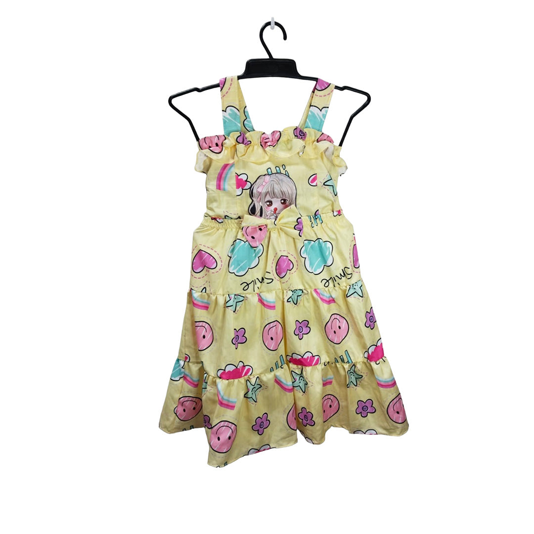 Strawberry Patterned Summer Dress, Girl's Fashion, Lightweight Material, Unique Design