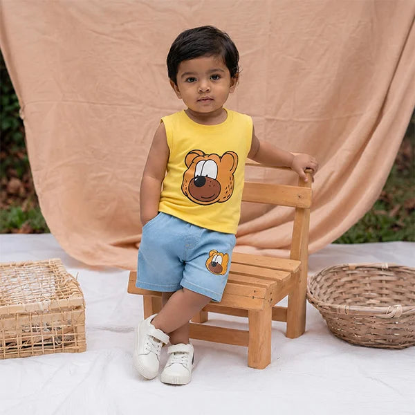 Kids' Sweatshirt & Shorts Set with Paw Print