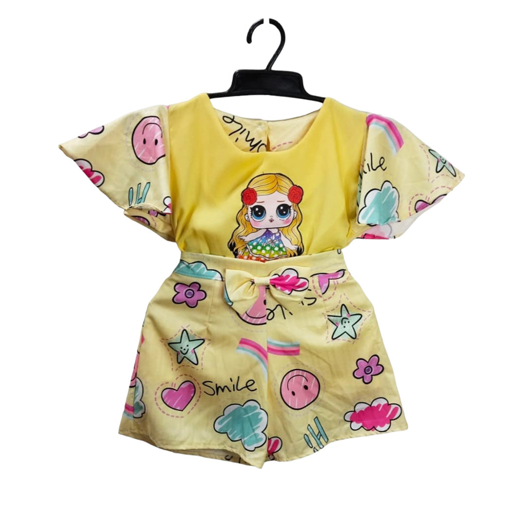 Chic Girls' Dressing Gown with Unique Pattern and Bow - Cozy and Cute Design