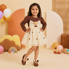 Brown Bow Dress - Adorable Toddler Girls' Formal Wear