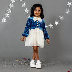 Blue Baby Girl's Ruffled Bottom Denim Jumper