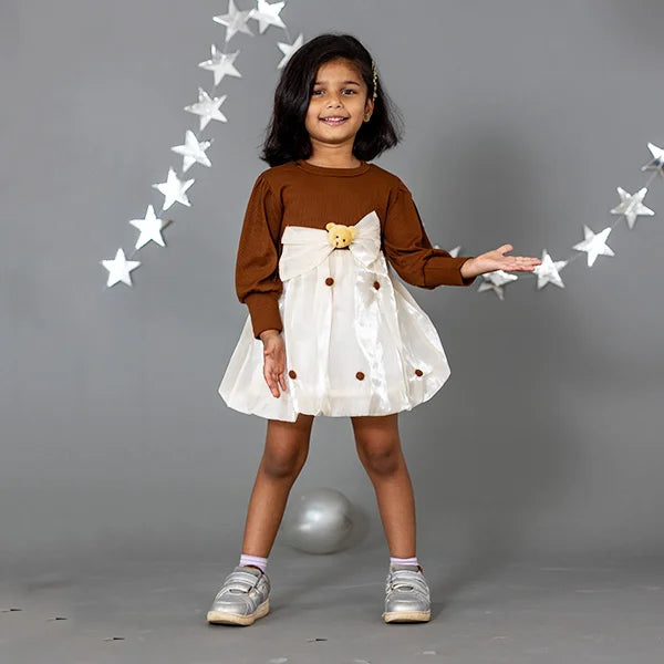 Brown Bow Dress - Adorable Toddler Girls' Formal Wear