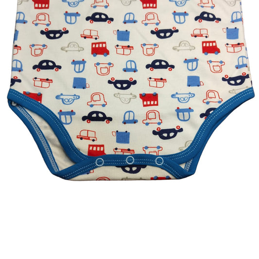 Baby Onesie with Fire Truck Pattern