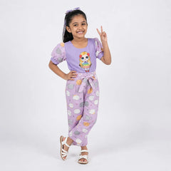 Kids Pajamas Onesie - Purple with Animal Pattern