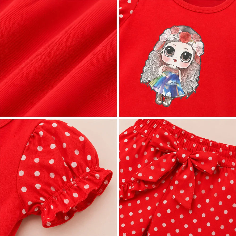 Vintage Red Tie-Dye Blouse with Playful Owl Design