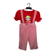 Red Jumpsuit with Red Polka Dot Pattern - Kid's Overalls - Playful Toddler Clothes