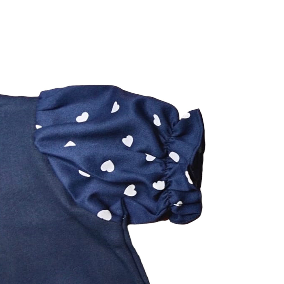 Baby Girl T-Shirt - Blue with Pink Character - Long Sleeves