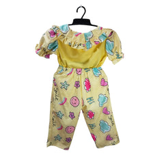 Colorful Kids One-Piece Jumpsuit with Cartoon Print